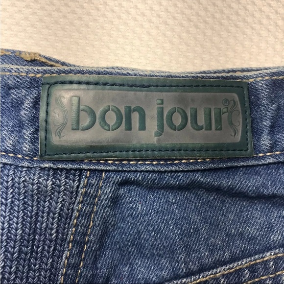 Vintage 80s Bon Jour Blue Jean Denim Pencil Skirt - Picture 5 of 5